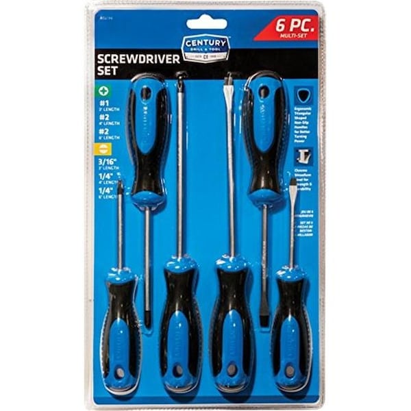 Century Drill & Tool Century Drill & Tool 72196 Screwdriver Set - 6 Piece 72196 - main